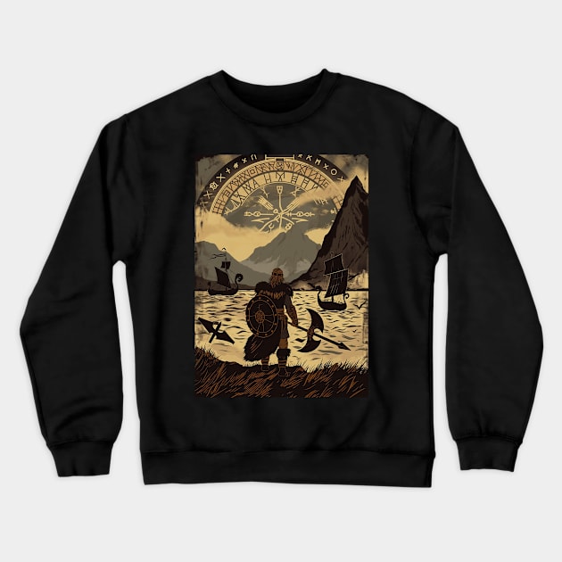 Viking Warrior Crewneck Sweatshirt by Durro